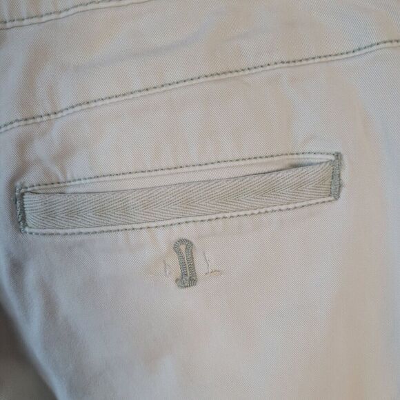 Chino by Anthropologie Women's Size 28 Flat Front Relaxed Cropped Mid Rise Khaki - Picture 5 of 8